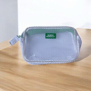 Mario Badescu Clear Mesh Cosmetic Travel Bag – White with Green Logo